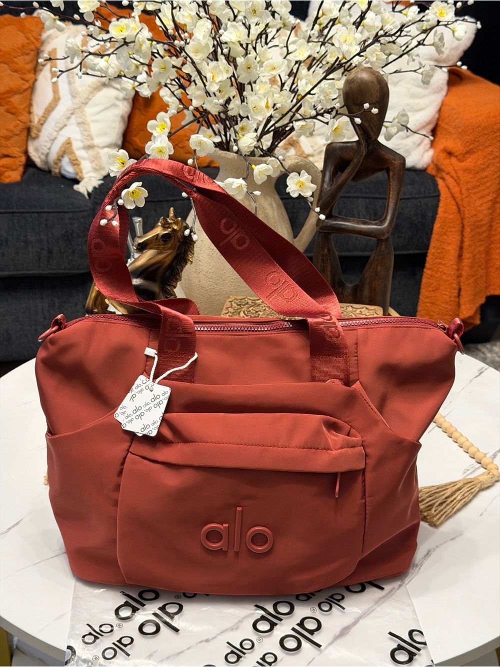ALO Yoga Women's Tote Bag in Coral Red